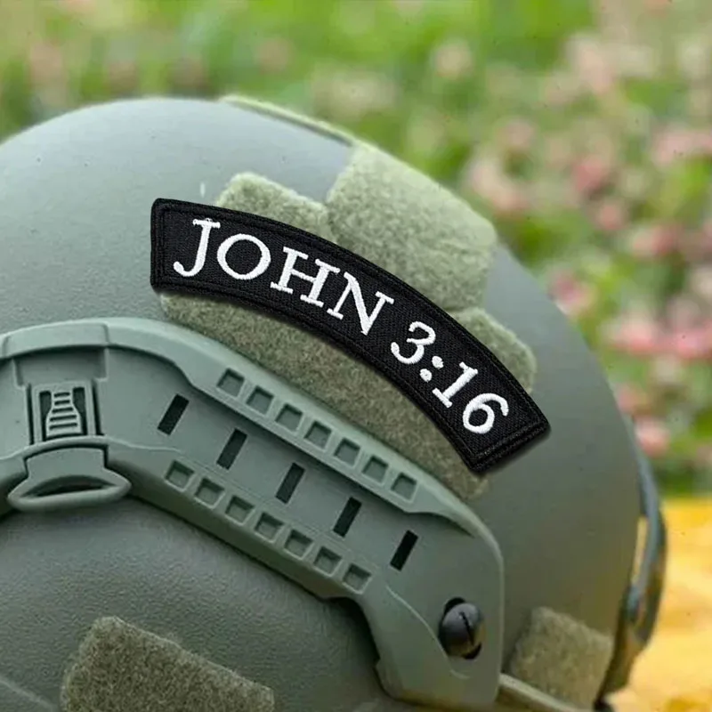 JOHN 3:16 parche bordado basculante BIBLE Jesús insignia de moral táctica parches de bucle de gancho brazalete militar pegatinas para mochila - imagen 5
