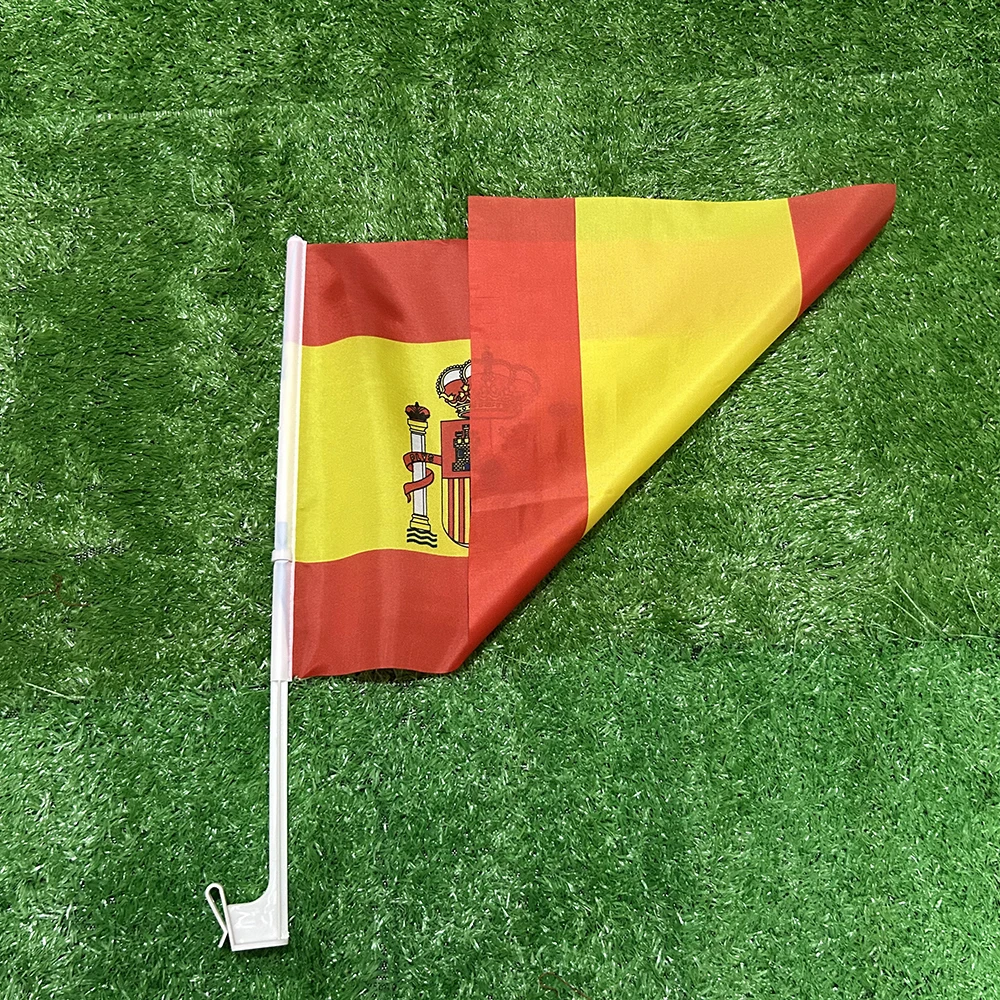 Bandera de SKY, bandera de coche de España, 30x45cm, bandera ondulada de coche de España, bandera nacional, bandera ondeante de portador estándar con mástil de plástico - imagen 3