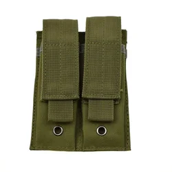 Pistolera táctica MOLLE doble cargador con soporte linterna