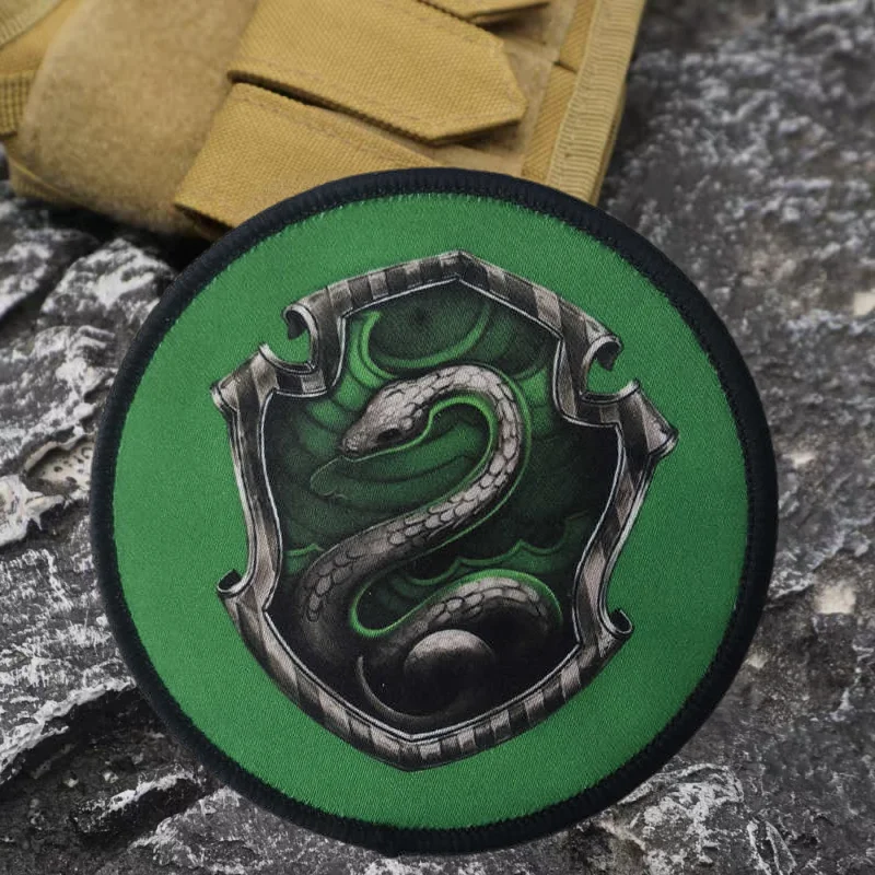 Parche con estampado de serpiente de batalla, chaleco táctico, sombreros con gancho y bucle, insignia de moral, mochila, pegatinas decorativas, parches para brazalete para ropa - imagen 4