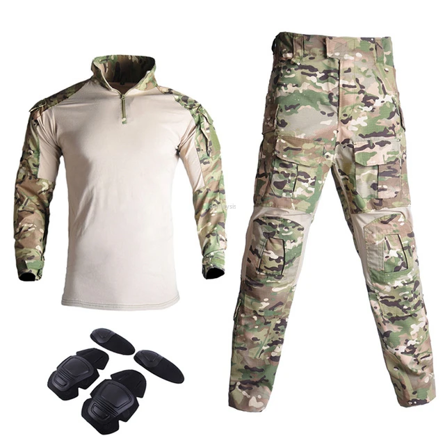 Uniforme táctico militar del ejército, trajes de combate, camisas de camuflaje, pantalones de carga, coderas, rodilleras, Airsoft, Paintball, ropa de caza - imagen 3