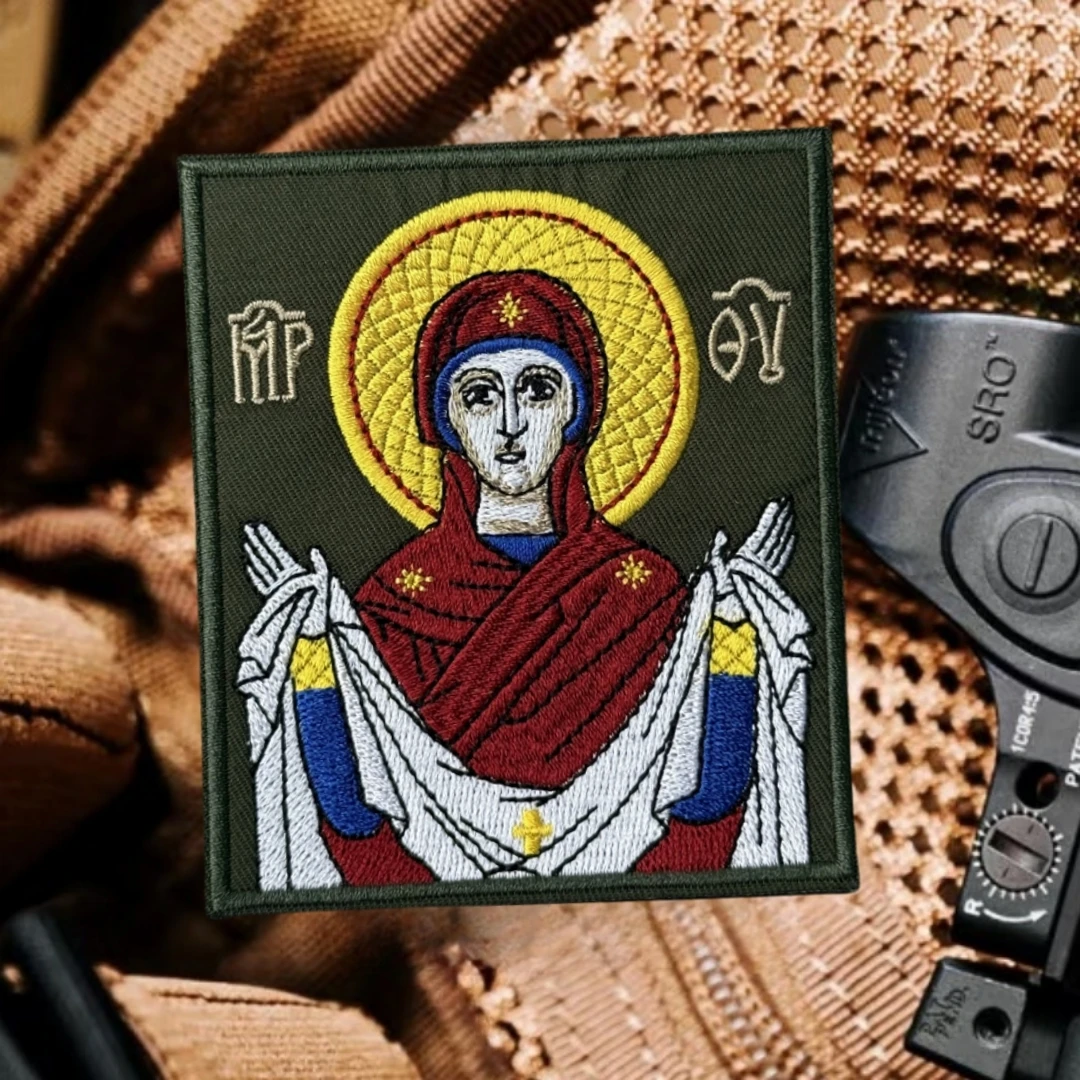 Parche táctico bordado Virgen María – Moral militar con velcro - imagen 5