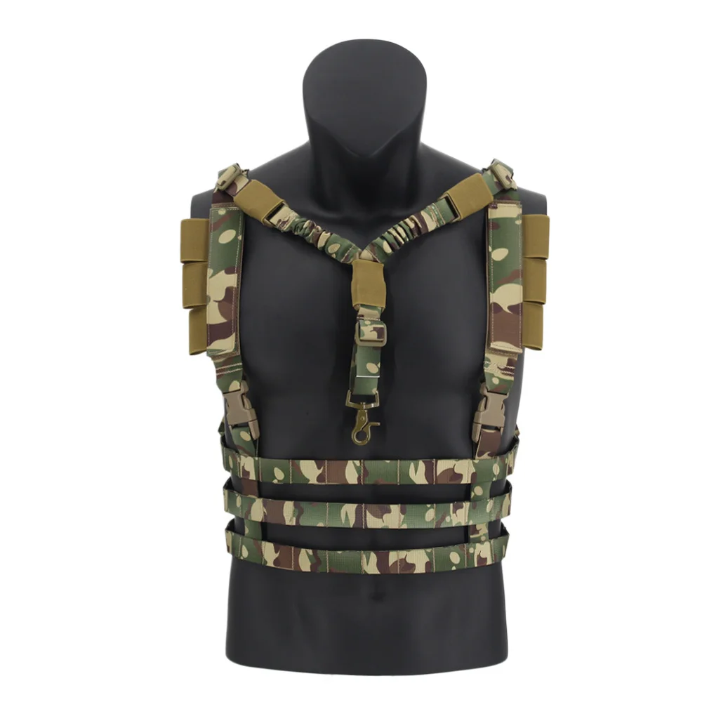 Chaleco táctico de peso ligero para Airsoft, chaleco de aparejo de pecho, sistema Molle, chaleco de combate de caza con eslinga de pistola - imagen 4