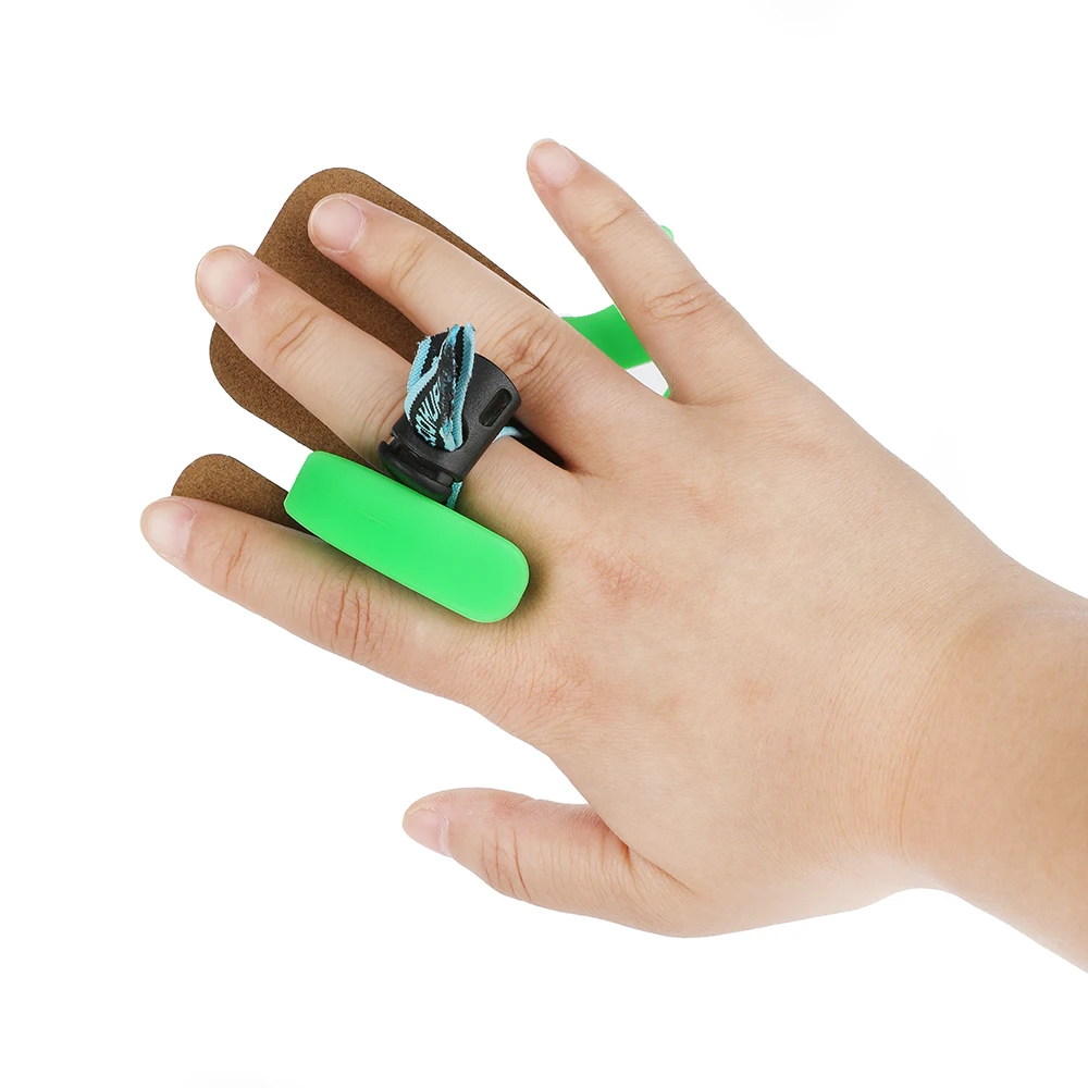 Lengüeta de dedo de tiro con arco, Protector de dedo para mano derecha, seguridad para exteriores, arco recurvo tradicional, accesorios de caza, S/M/L - imagen 4