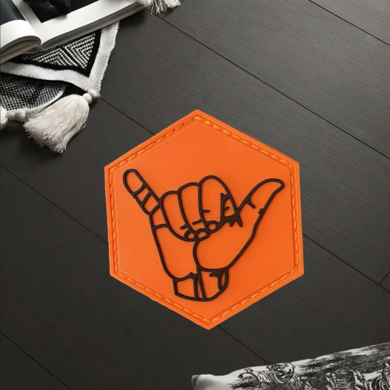 Parche táctico naranja y negro, insignia de moral divertida, gancho y bucle de PVC, mochila militar, ropa, pegatina decorativa, brazalete - imagen 3