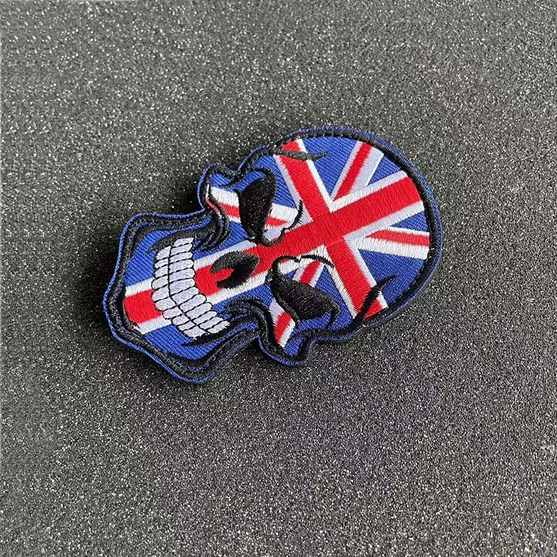 Alemania, Francia, Reino Unido, España, EE. UU., México, Italia insignias bandera parches militares, tela de calavera bordado mochila apliques embleem táctico - imagen 4
