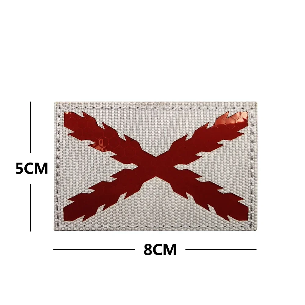 Parche de la bandera de España de Borgoña, insignia táctica militar, emblema reflectante IR, parches de gancho y bucle de la bandera española en la Mochila de tela - imagen 5