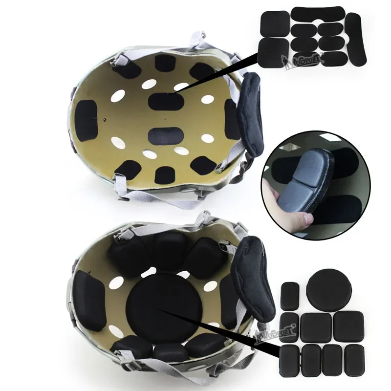 Almohadillas de combate para casco táctico de Paintball Airsoft, Almohadillas protectoras de EVA para casco militar de caza, 19 unidades por juego - imagen 5