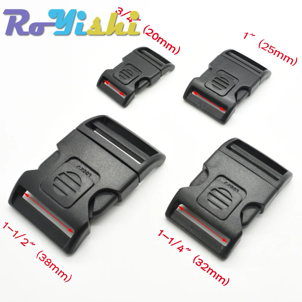 Hebilla de interruptor arqueada y autoblocante de plástico para correas de mochila bolsas de camping - imagen 2