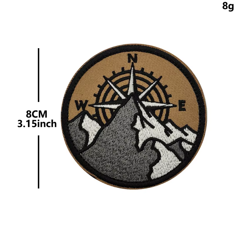 Parche táctico bordado brújula de montaña con gancho y bucle - imagen 2
