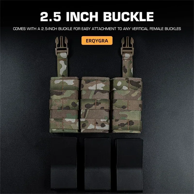ERQYGRA-bolsa táctica FAST 5,56, Triple Mag, Panel frontal largo, bolsa Molle, accesorios para sistema, riñonera, fundas, equipo de caza - imagen 5