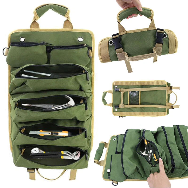 Bolsa de accesorios de hardware multibolsillo profesional de alta calidad, kit de herramientas multifuncional, bolsa de almacenamiento portátil enrollada - imagen 2