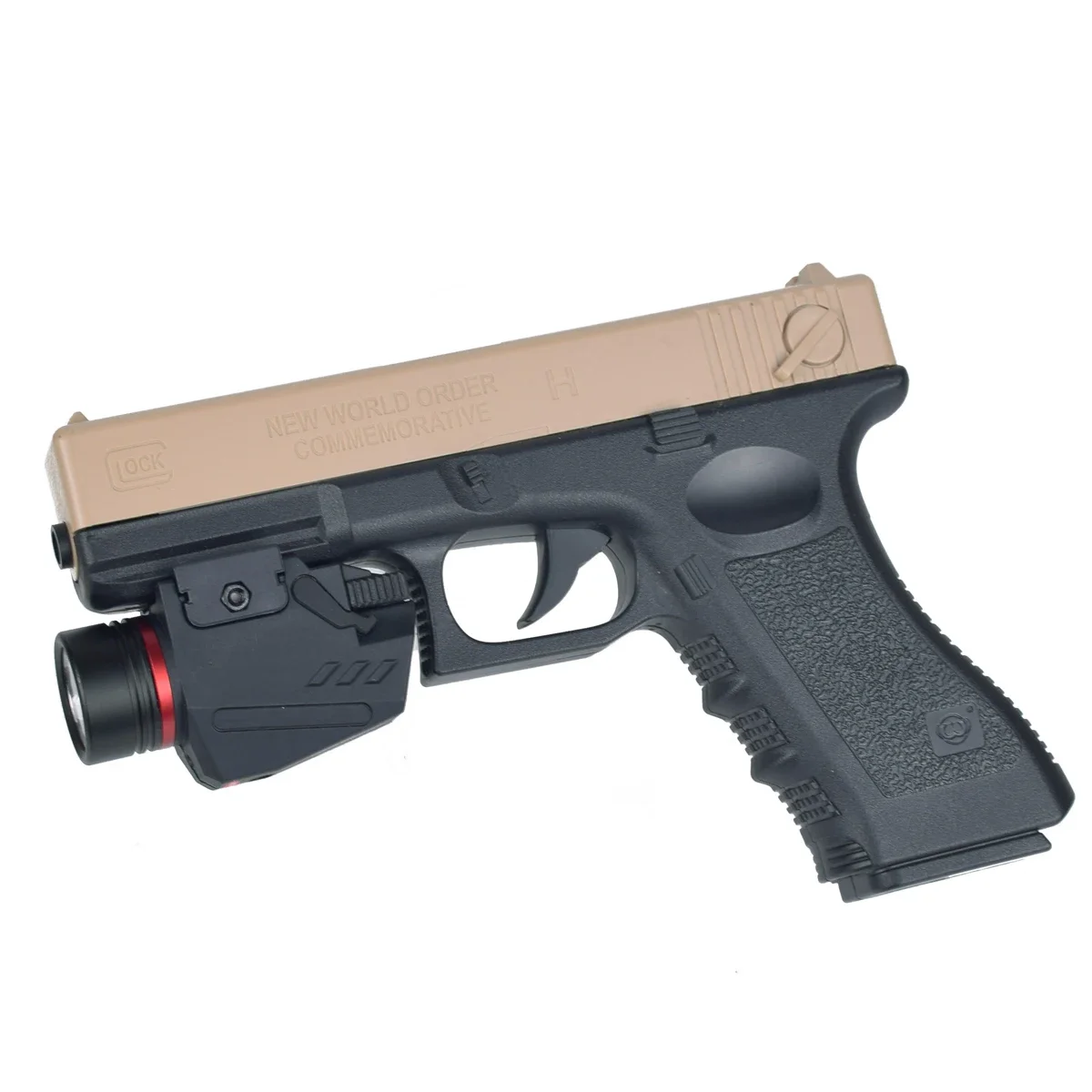 Luz LED táctica de nailon para arma, mira láser roja de explorador para pistola Glock 17, linterna de caza, montaje en riel de 20mm con batería - imagen 4