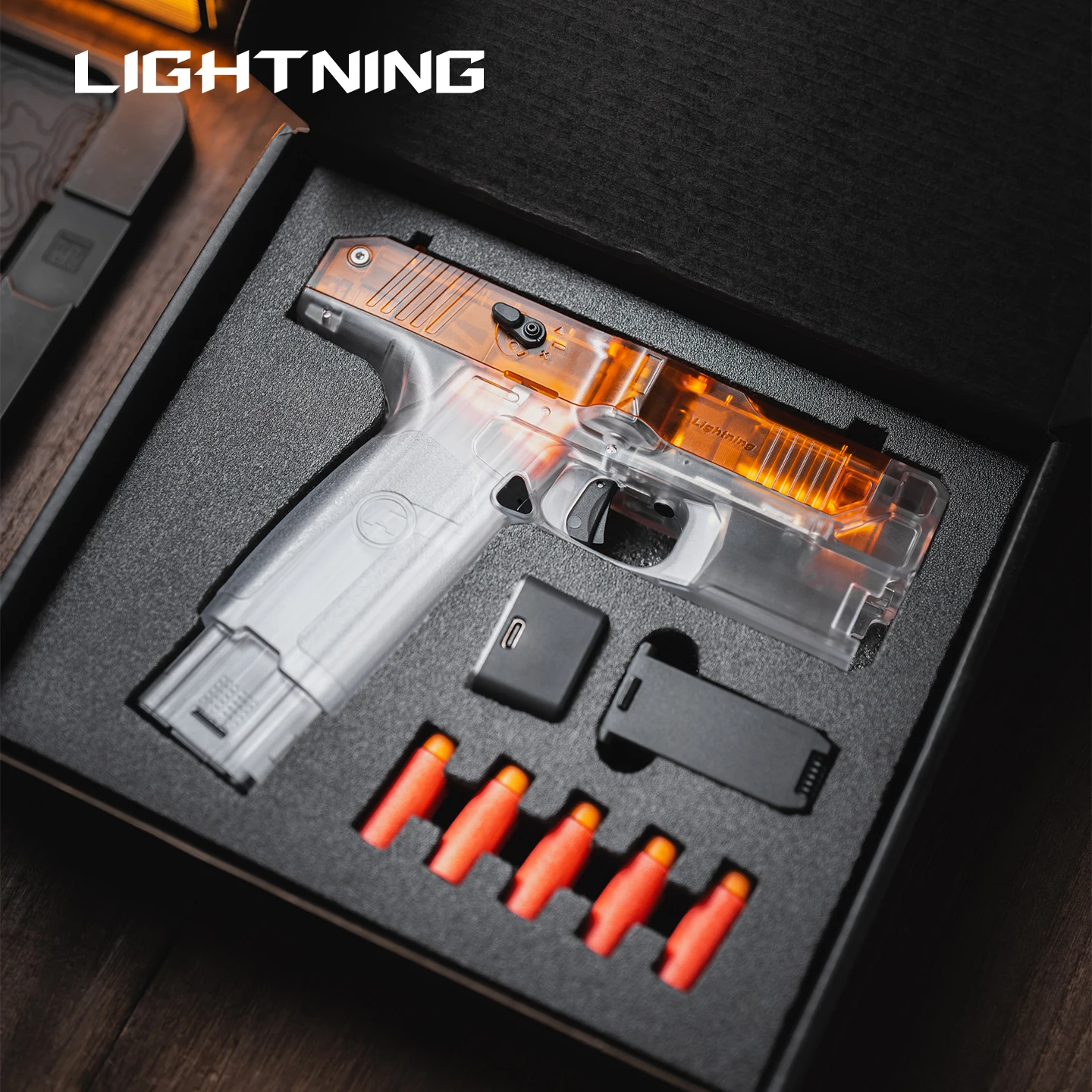 AIT Toy 40MAX Lightning Blaster espuma sin escobillas OLED transparente - imagen 2
