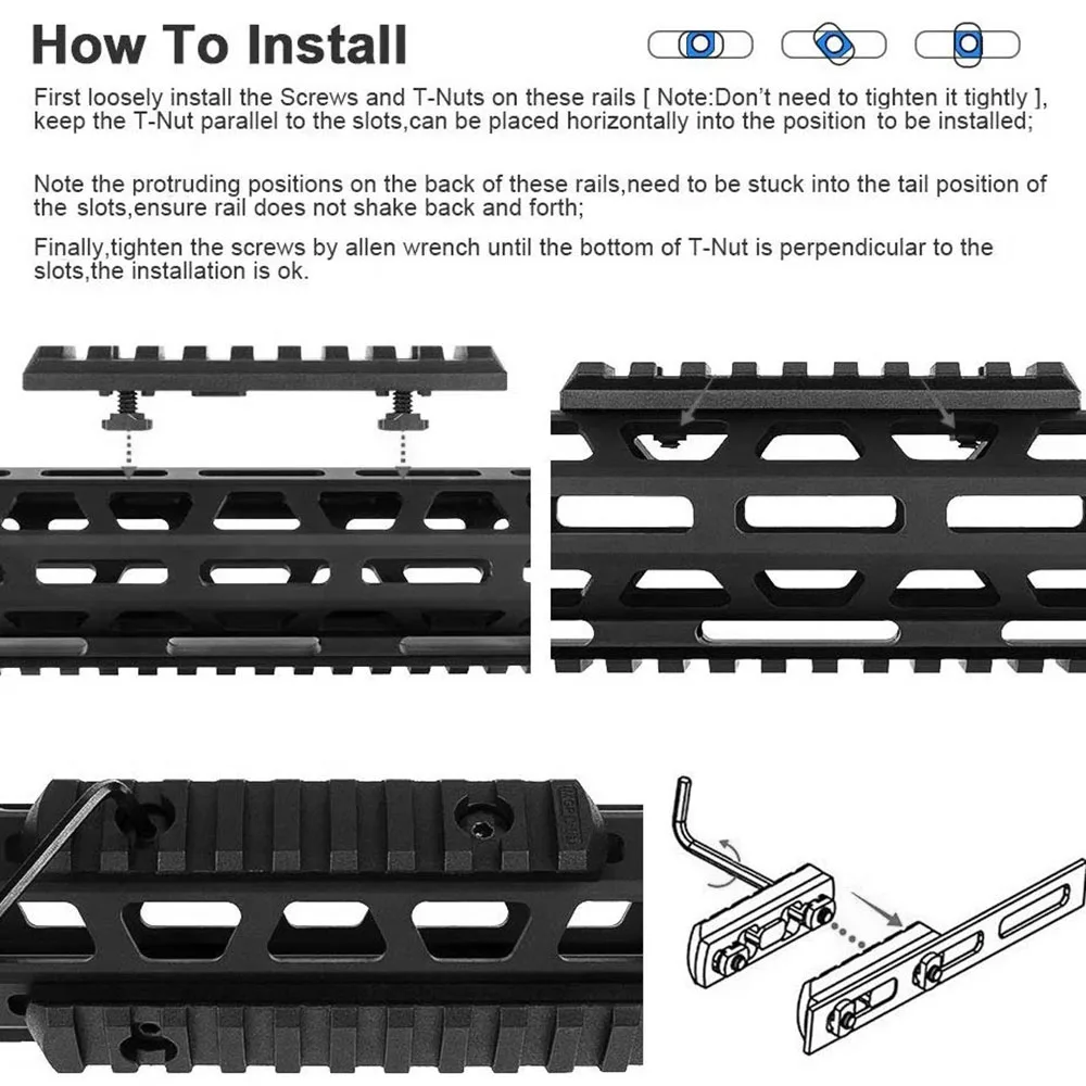 Rieles tácticos Picatinny de 5/7/9/11/13 ranuras de 21mm para sistema de riel Modular, Base de montaje para mira telescópica, accesorios para pistola de caza - imagen 5