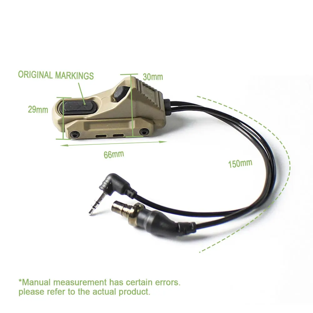 Wea-pon AXON interruptor de función DUAL botón caliente para linterna M300 M600 DBAL-A2 MAWL NGAL láser SOTAC GEAR - imagen 3