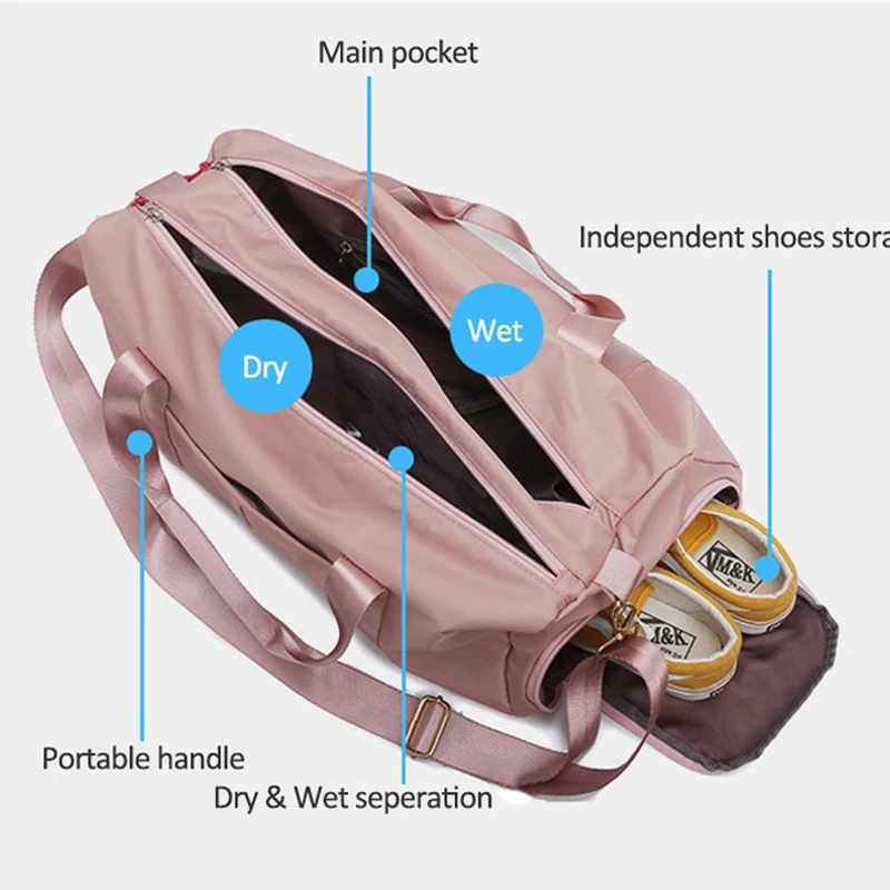 Bolsas de gimnasio impermeables, bolso de hombro multifunción para entrenamiento de Fitness, Yoga, zapatos - imagen 3