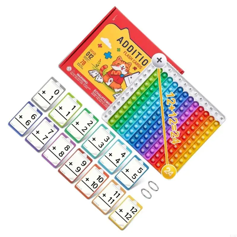 Tarjetas interactivas estudio matemáticas, tarjetas educativas coloridas aritmética para niños, tarjetas papel - imagen 2
