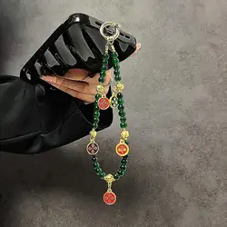 PVC Five Prosperity Gods Phone Chain With Beaded Handheld Strap For Daily Commuting Chinese New Year Themed K1KF