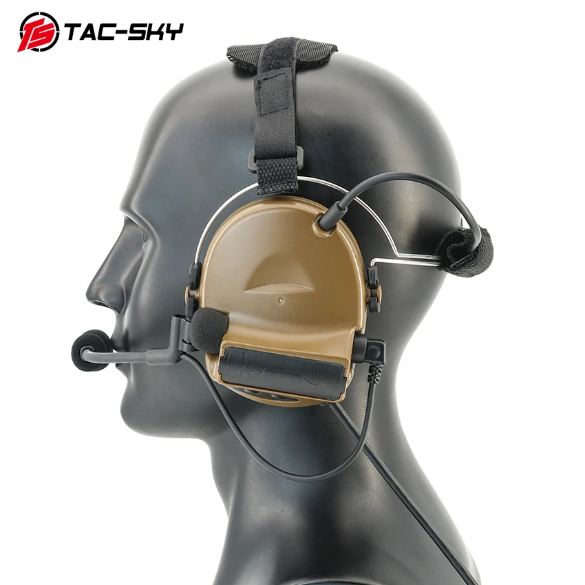 Auriculares tácticos con diseño de diadema trasera, orejeras electrónicas con reducción de ruido, auriculares de tiro TSC2 Airsoft y exteriores - imagen 5