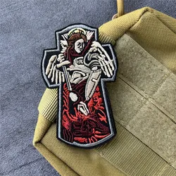 Parche bordado táctico del Arcángel Michael para ropa, insignias de moral, parches militares con gancho, pegatinas para mochila, brazalete