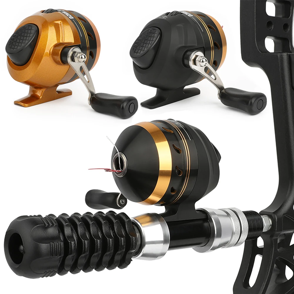 Carrete de pesca con arco compuesto, carrete bastion SY20, relación de engranaje de mano izquierda 3,0: 1 para tiro con flecha, accesorios de pesca y caza