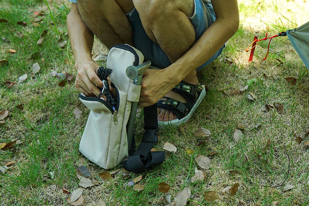 Martillo de clavos para tienda de campaña al aire libre, extractor de aluminio ultraligero, martillo multifuncional para montañismo, toldo de lona - imagen 3