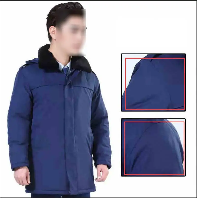 Nuevo Abrigo de reserva grueso de invierno medio a largo, ropa multifuncional azul a prueba de frío, Chaqueta de algodón de entrenamiento cálida - imagen 5