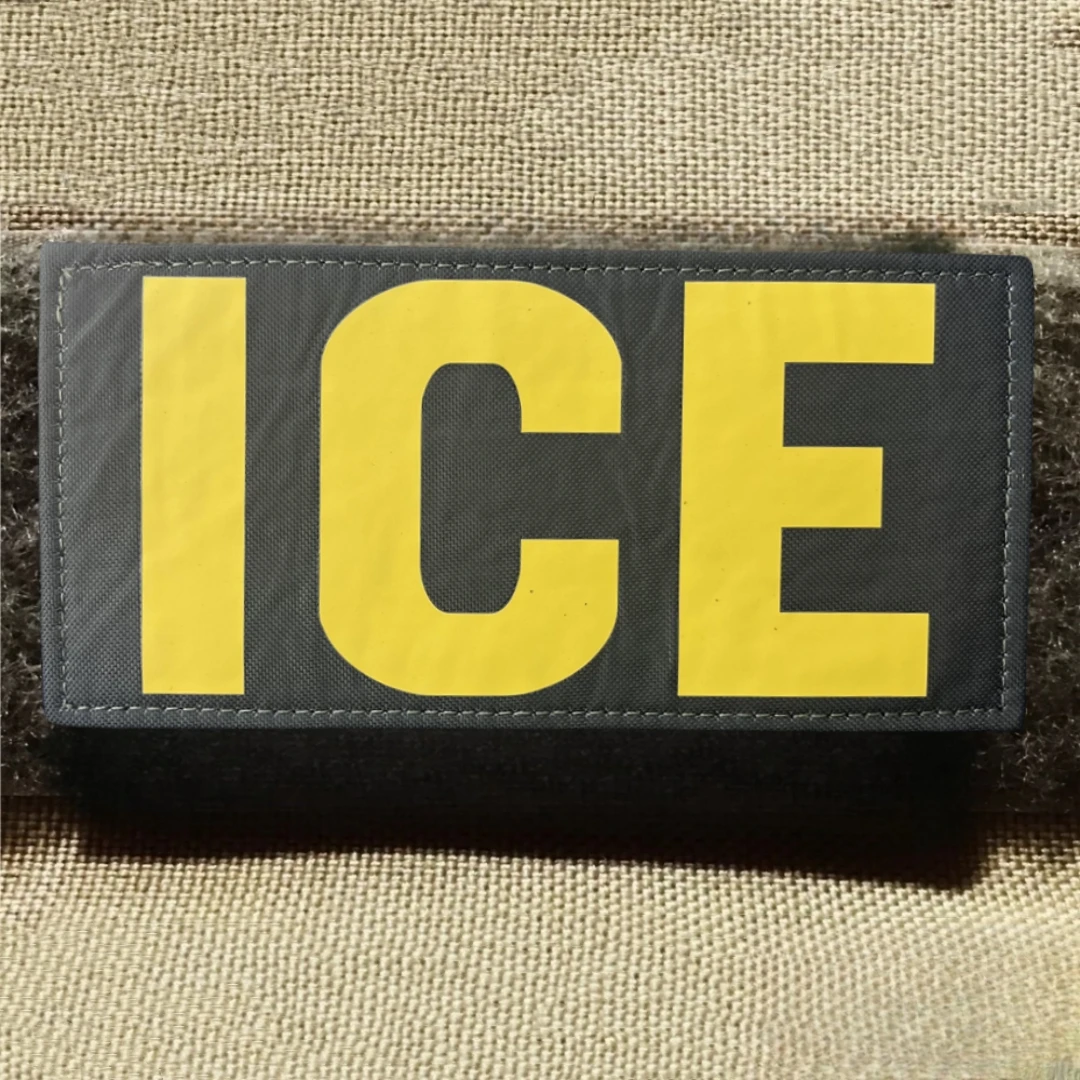 Parche de insignia de moral táctica de hielo, brazalete militar, gancho y bucle impresos para ropa, pegatina para mochila