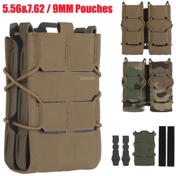 Bolsas dobles para revistas de tiro para 5,56, 7,62 Mag, tiro rápido, caza táctica, Airsoft, MOLLE, bolsa de 9MM, bolsa para revistas MOLLE