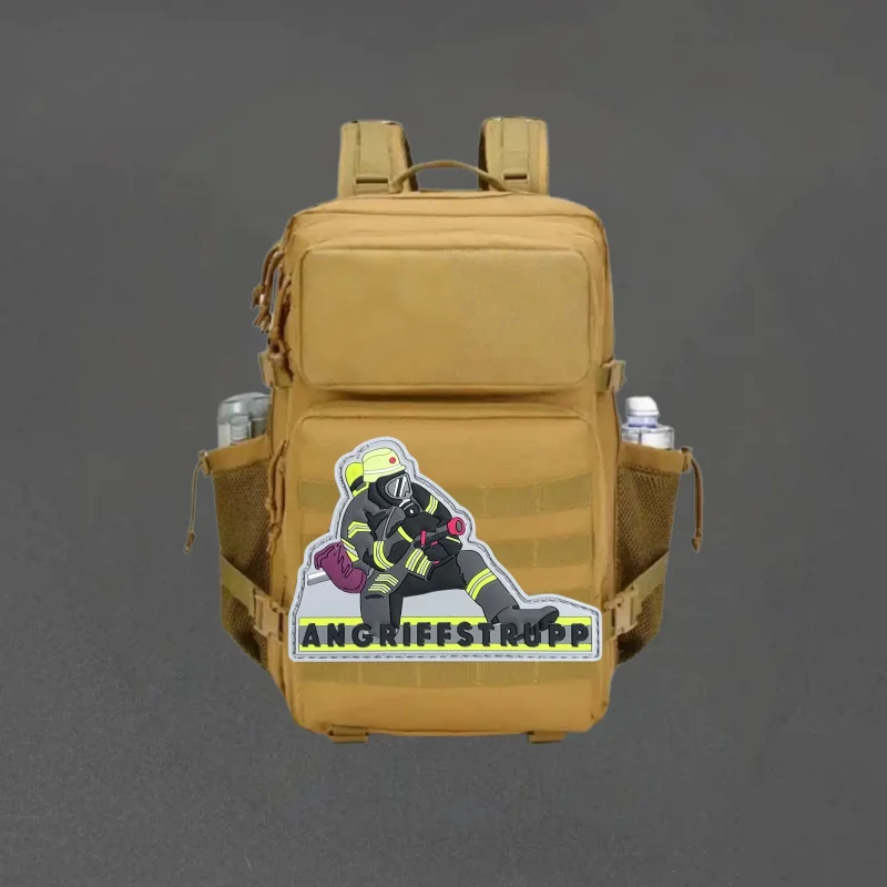 Parche de PVC 3D de lucha contra bomberos, chaleco táctico, insignia de moral con gancho y bucle, pegatina decorativa para mochila, parches para brazalete para ropa