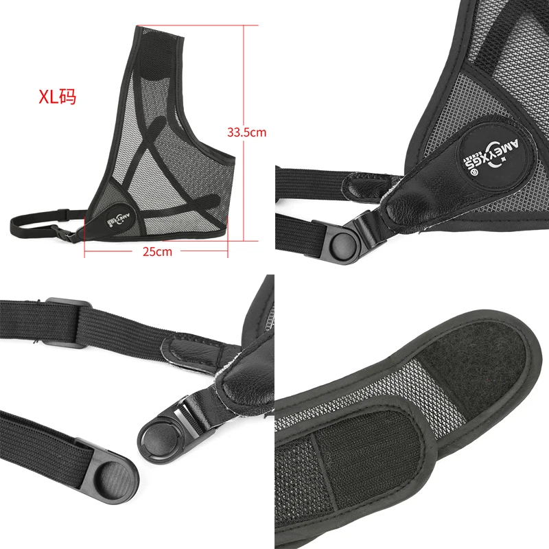 AME-Protector de pecho para tiro con arco, protección de cuero PU, duradero, ajustable, transpirable, para caza de arco tradicional recurvo, XS/S/M/L/XL RH - imagen 4