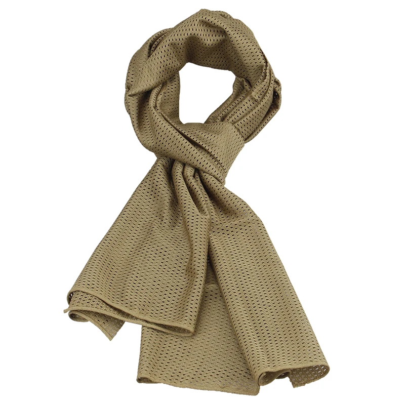 Velo facial de secado rápido, máscara de malla de francotirador, bufanda de caza Airsoft, bufandas de camuflaje para ciclismo al aire libre, Multicam, color caqui, cómodo - imagen 3