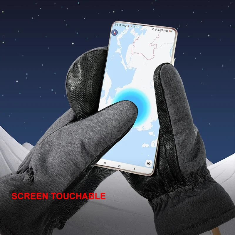 1 par de guantes de esquí de invierno impermeables para snowboard pantalla táctil guantes térmicos gruesos para nieve hombres mujeres guantes cálidos para motos de nieve - imagen 5