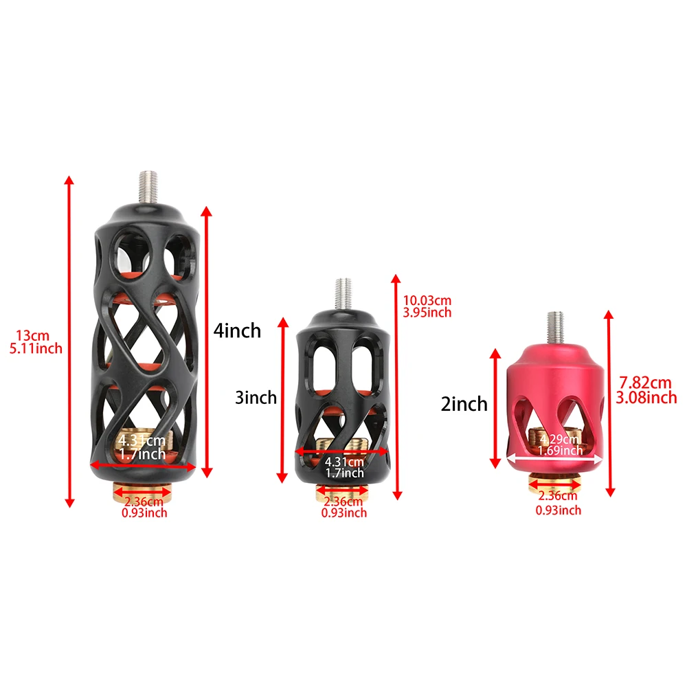 Estabilizador de arco de tiro con arco, absorbente de aleación de aluminio de 2/3/4 pulgadas, vibración para arco recurvo, arco compuesto, amortiguación de caza - imagen 5