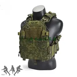 Chaleco táctico MOLLE verde EMR repelente agua con bolsa placa trasera