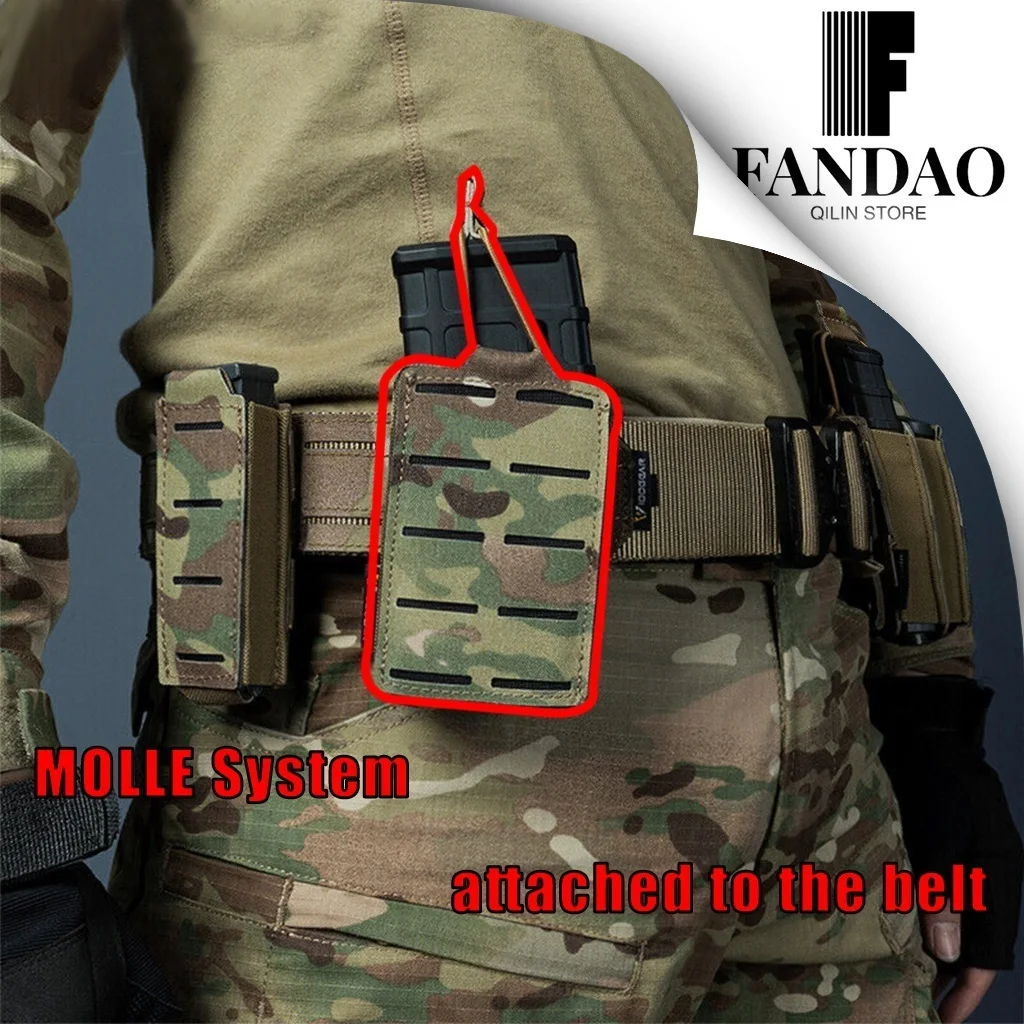 Bolsa táctica MOLLE para una sola revista, bolsa de camuflaje Mag de 5,56mm para M4 M14 M16 AR15, funda cartuchera abierta para caza Airsoft