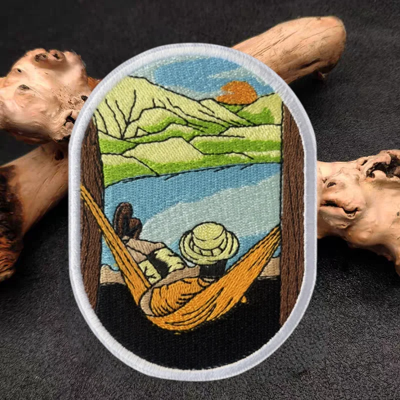 Parche bordado Happy Camp, chaleco táctico, sombreros con gancho y bucle, insignia de moral, mochila, pegatinas decorativas, parches para brazalete para ropa - imagen 2