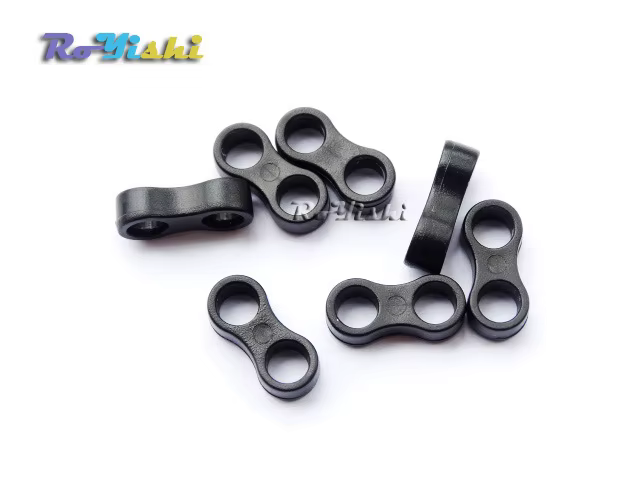 Bloqueo de cable de plástico negro, pieza de conector de cuerda de 2 agujeros, Clip deslizante de palanca de tope, 100 piezas - imagen 4