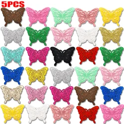 Parche bordado mariposas brillantes coloridas termoadhesivo para coser