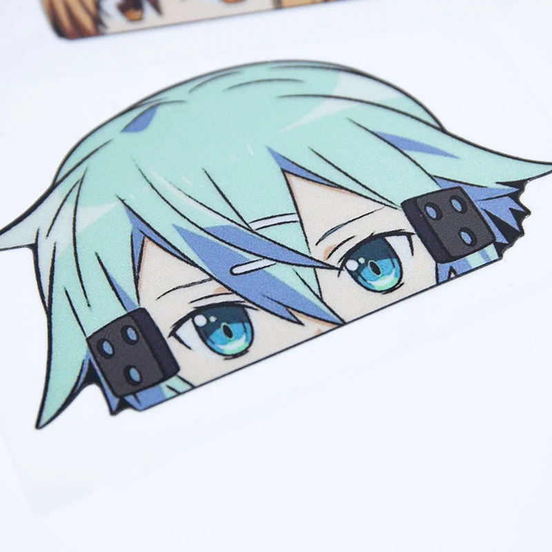 Pegatina de Arte de espada de Anime japonés en línea, Asada Shino Yuuki Asuna, pegatina reflectante para ventana de coche, pegatina de Scooter eléctrico, decoración impermeable - imagen 3