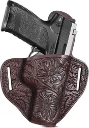 Funda cuero HK USP OWB tallada a mano – Tamaño completo derecha