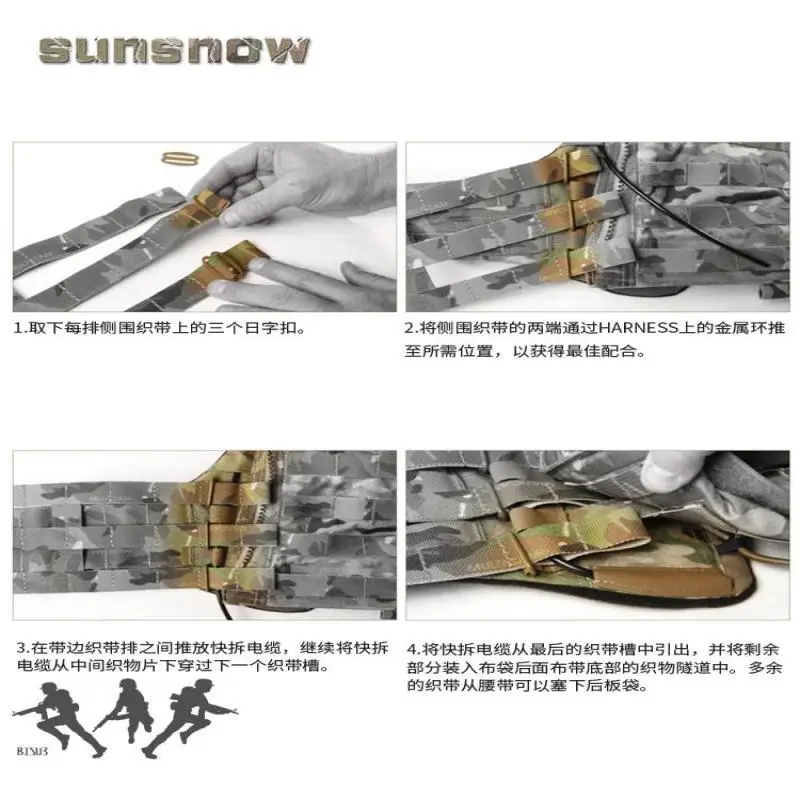 Hombrera con hebilla de liberación rápida/conexión AVS, cable de acero, cuerda de liberación rápida, accesorio de 3 bandas, chaleco táctico desmontable AVS - imagen 4