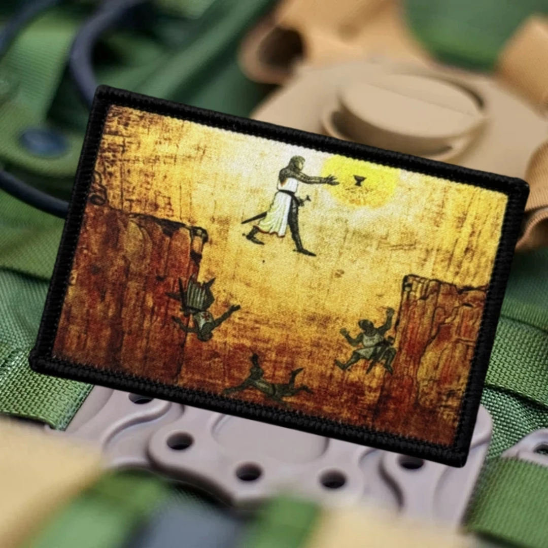 Indy Holy Graal parche insignia de moral táctica cruzadas parches de gancho y bucle impresos brazalete militar táctico pegatina para mochila - imagen 3