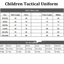 Conjuntos tácticos infantiles camuflaje Airsoft camiseta corta