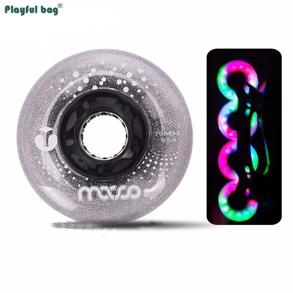 Ruedas de patines en línea de PU, accesorio de rueda de 68, 70, 72, 76, 80MM, 85A, alta elasticidad, AMB304 - imagen 3