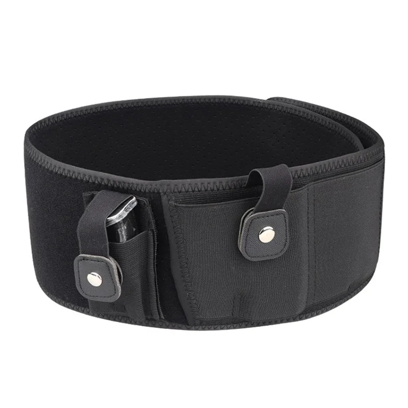 Funda de pistola de vientre táctica derecha e izquierda, banda de cintura de transporte oculta, soporte de pistola con bolsa de revista, funda de cintura Invisible - imagen 5