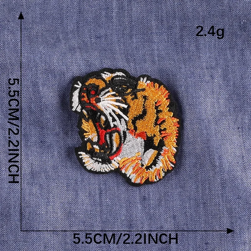 Parche termoadhesivo bordado tigre y lobo para ropa táctica - imagen 5