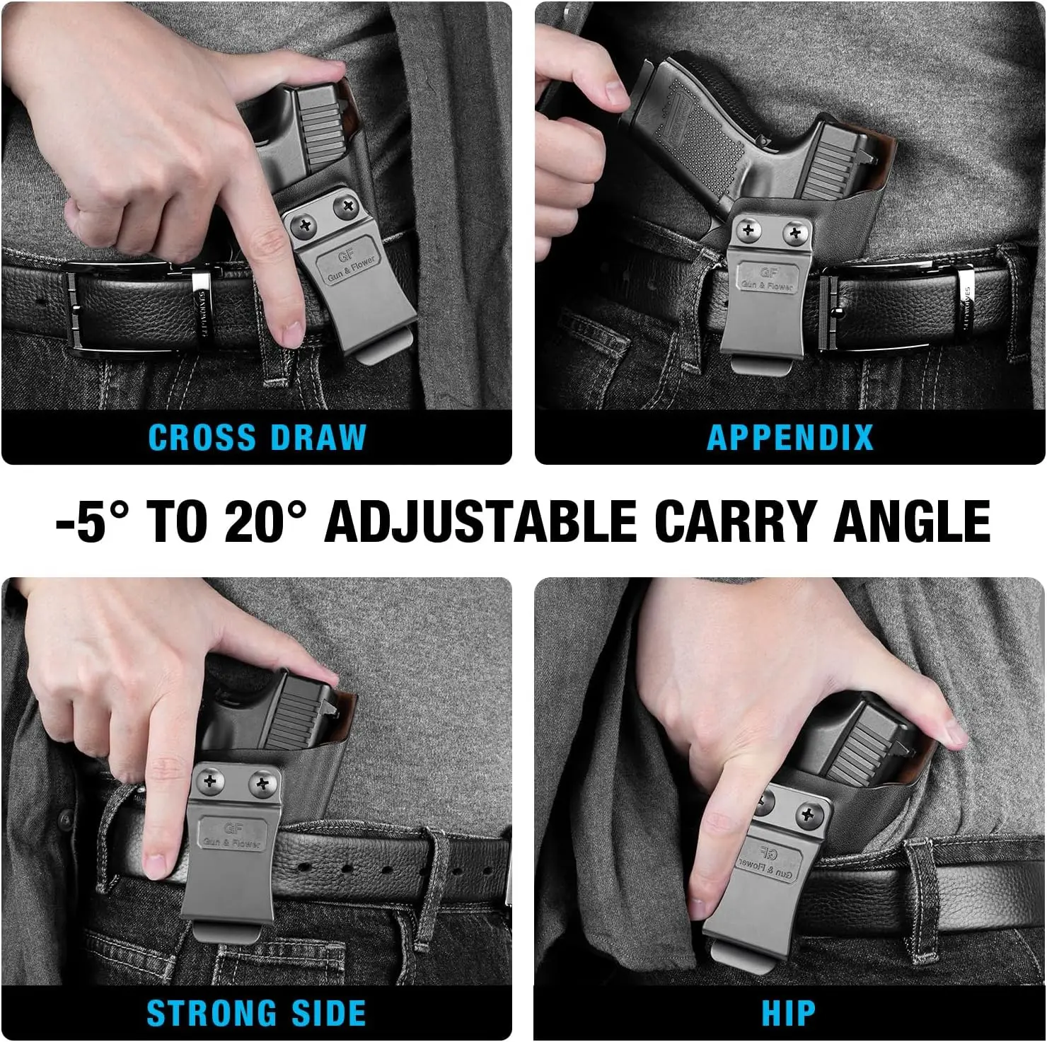 Sólo para Glock 43/ 43X, funda Kydex IWB, funda de transporte oculta con cinturilla interior, G43/ G43X, Adj. Cant y retención, mano derecha - imagen 5