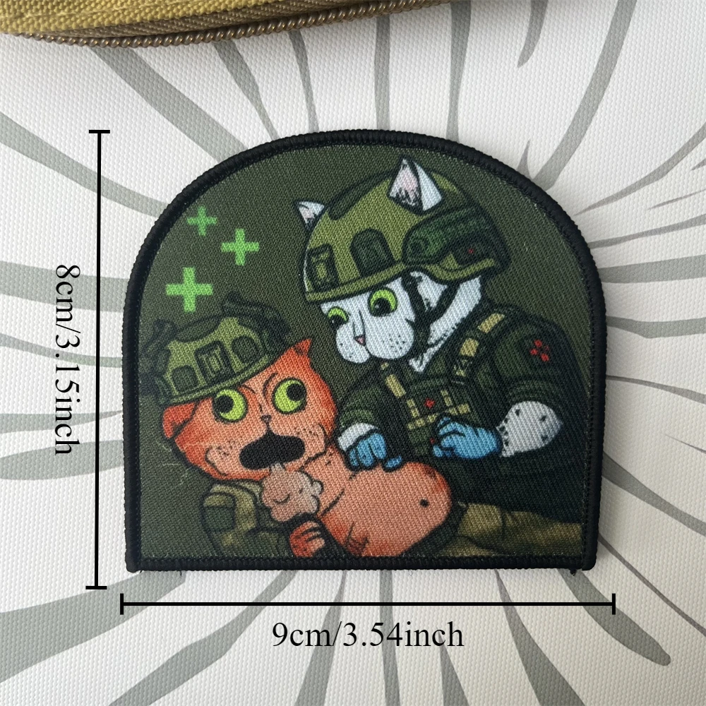 Parche de insignia de moral de rescate médico con aguja de descompresión, brazalete militar táctico, parches de gancho y bucle impresos - imagen 2